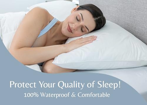 Pillowtex Zippered Waterproof Pillow Protector - Queen Size 2 Pack 1