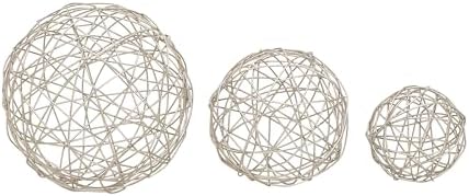 Deco 79 Set of 3 Silver Metal Geometric Sculptures