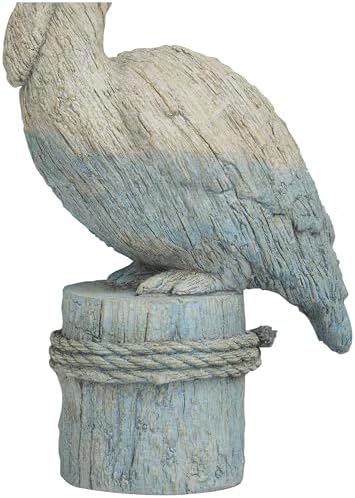 Deco 79 Blue Polystone Sculpture with Rope Details