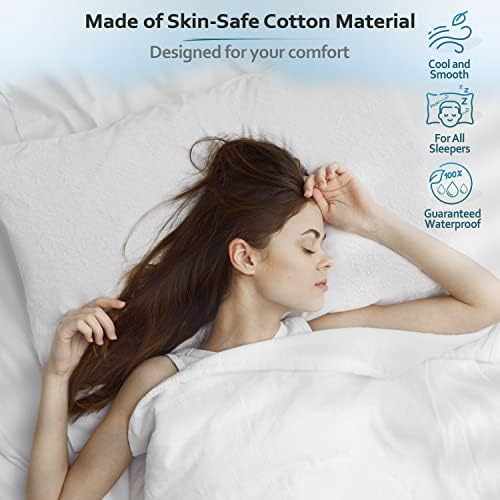 PlushDeluxe Premium Waterproof Pillow Protectors Set of 2