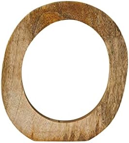 Creative Co-Op Modern Decorative Carved Wood Standing Circle