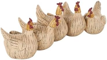 Deco 79 Polystone Chicken Statue with Gold Heads 1