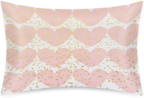 Unique Heart Print Pillow Covers - Soft Silk Pillowcases with Zipper Closure