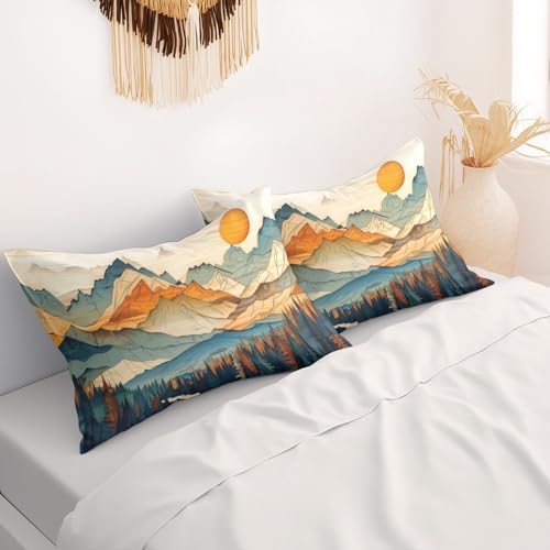 Forest Landscape Pillow Protectors Set of 2 with Zipper