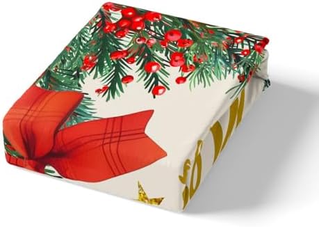 Homewish Merry Christmas Fitted Sheet Twin Size with Pillowcase