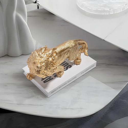 MICDESBA 118 Inch Modern Gold Lion Statue Home Decor