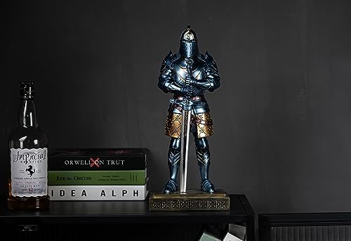 Medieval Knight Statue with Sword Blue 1512 Inch