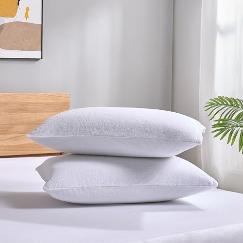 ProtectMySleep Cotton Terry Pillow Protectors - 2-Pack King Size 1
