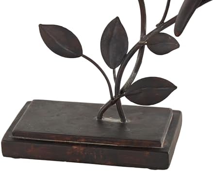 Deco 79 Polystone Bird Sculpture with Leaf Vines and Copper Shading