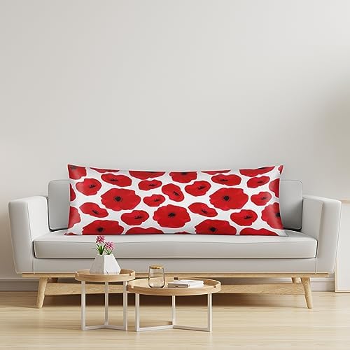 Aglebo Poppy Petal Satin Body Pillowcase 21x54