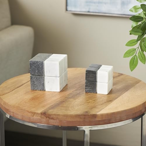 Deco 79 Marble Dice Geometric Sculpture Set of 2
