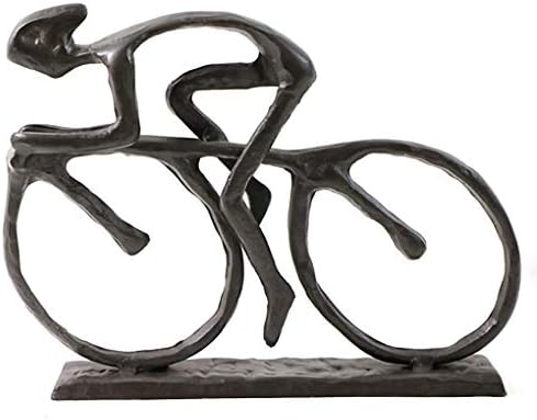 Cyclist Cast Iron Art Sculpture Home Decor