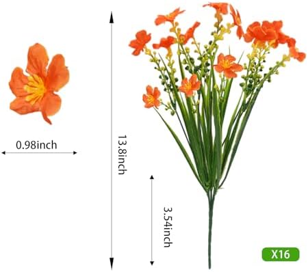 Krissing 8 Pcs Fall Artificial Flowers for Outdoors 1