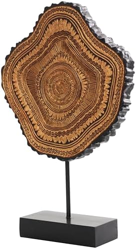 Deco 79 Brown Resin Tribal Sculpture with Black Stand