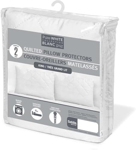 Pemberly Row King Pillow Protector Cover Set of 2 White 1