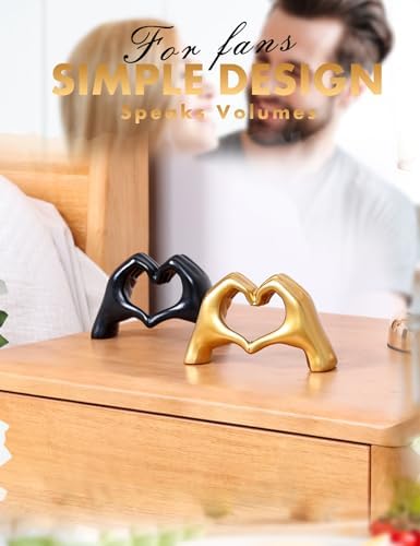 Heart Hands Sculpture Gold Decor Living Room Bedroom Accent