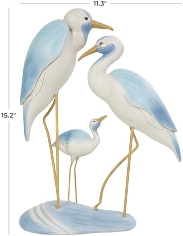 Deco 79 Polystone Bird Statue with Yellow Accents 1