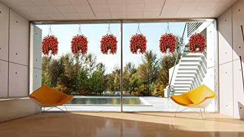 INXUGAO Autumn Hanging Baskets Artificial Daisies Flowers