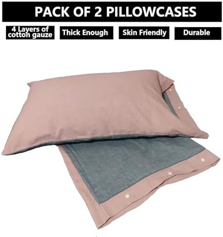 LEISUREWEEK Premium Cotton Pillowcase Set of 2 - Navy Pink
