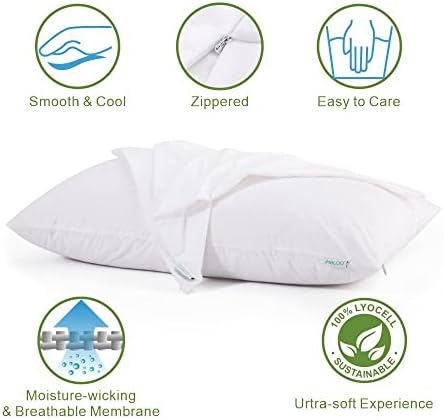 2 Pack Waterproof Pillow Protectors Queen Size 1