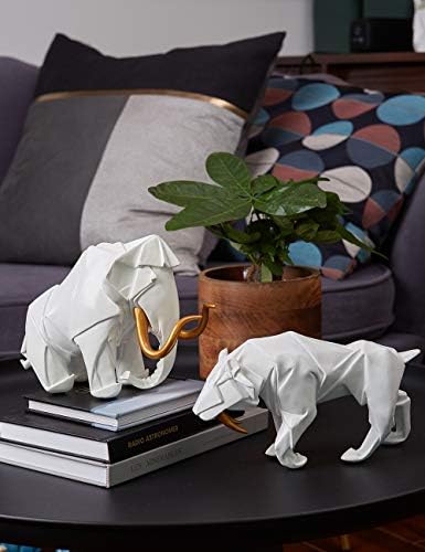 HAUCOZE Dinosaur Mammoth Statue White 83inch Decor