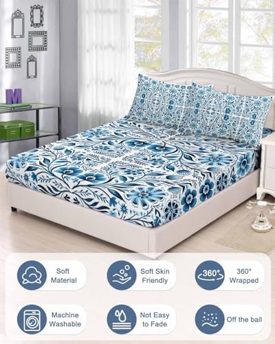 Chees D Zone Queen Fitted Sheet with Deep Pocket and 2 Pillowcases