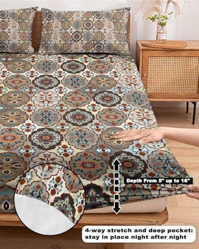 King Fitted Sheet Deep Pocket Bed Sheet Set with Elastic