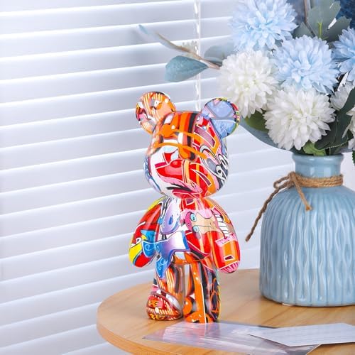 Zige Lily Bear Statue Resin Graffiti Sculpture