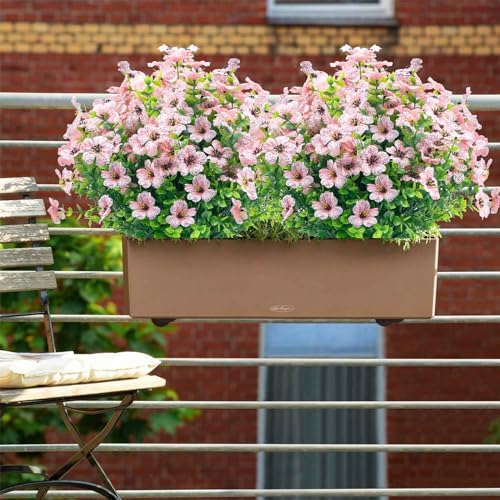 NOV FIRE Artificial Flowers Pink 20 Bundles UV Resistant