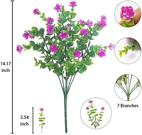 HDZWBNFY Artificial Flowers 12 Bunches UV Resistant 1