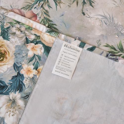 Huborise 100 Cotton Blue Floral Pillow Cases Set of 2 1929