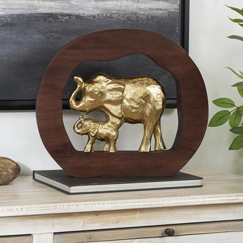 Deco 79 Gold Elephant Sculpture Home Decor Statue