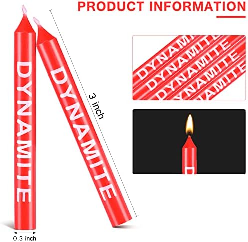 12 Piece Dynamite Themed Birthday Candles Set
