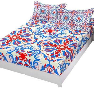 Chees D Zone Queen Fitted Sheet with Deep Pocket and Pillowcases