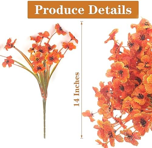 Fall Red Artificial Flowers Bouquet 20 Bundles