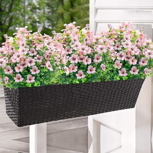 NOV FIRE Artificial Flowers Pink 20 Bundles UV Resistant
