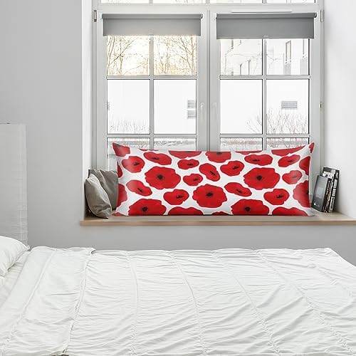 Aglebo Poppy Petal Satin Body Pillowcase 21x54