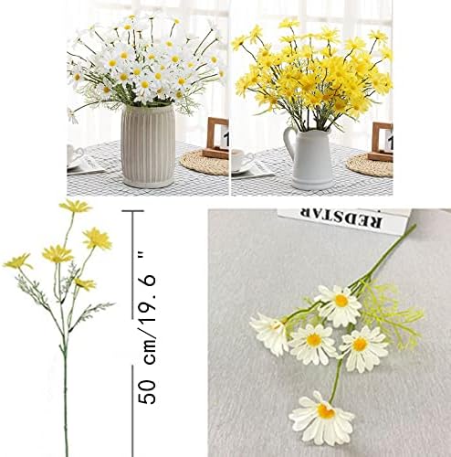 OUKEYI Artificial Daisy Flowers 12 Bundles for Home Decoration