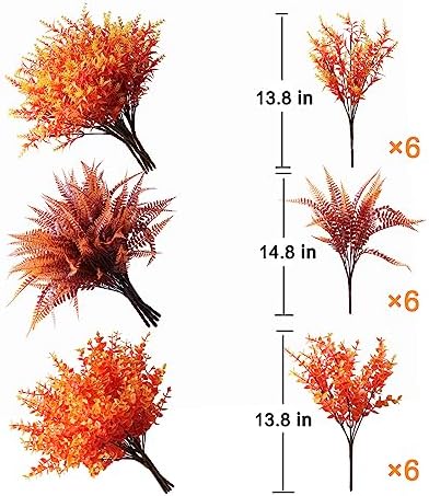 18PCS Artificial Fall Flowers for Garden and Home Decor