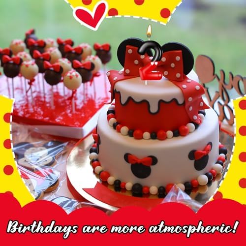 MTLEE Number 2 Birthday Candle Red Mouse Design