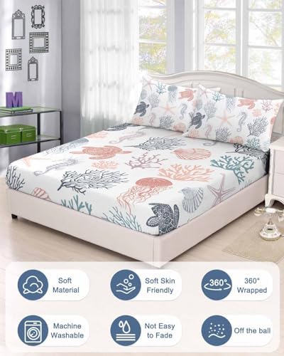 King Fitted Sheet Deep Pocket Bed Set with Elastic