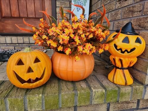 AXYLEX Artificial Fall Flowers - 16 Bundles UV Resistant Faux Mums