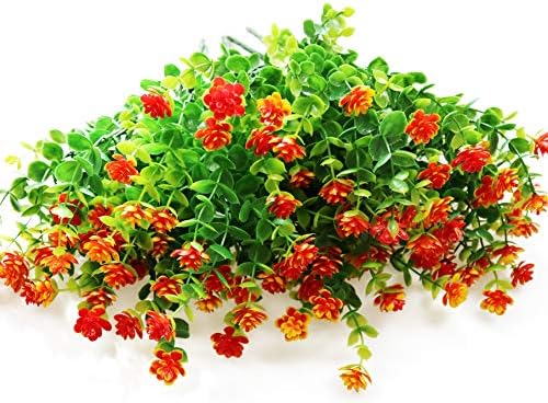 YOSICHY Artificial Flowers 6 Bundles UV Resistant Outdoor Decor