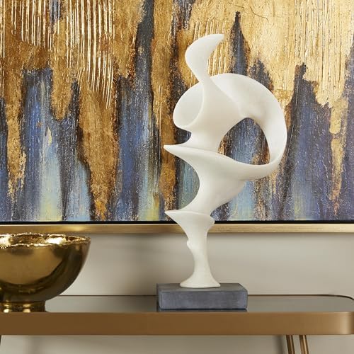 Deco 79 Polystone Abstract Sculpture with Black Base 9 x 6 x 20