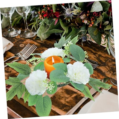 Alipis Pink Artificial Flower Garland Candle Holder