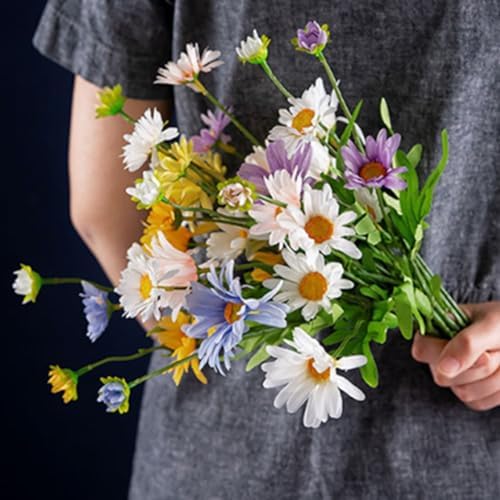 Artificial Daisy Flowers 8 Bundles Purple