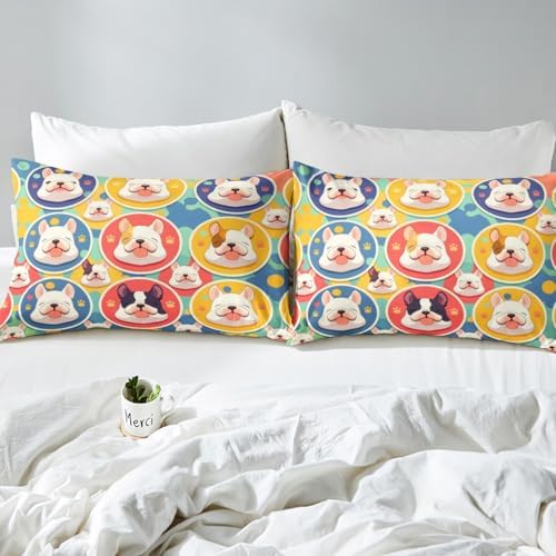 Castle Fairy Cute Dogs Fitted Sheet Twin Size