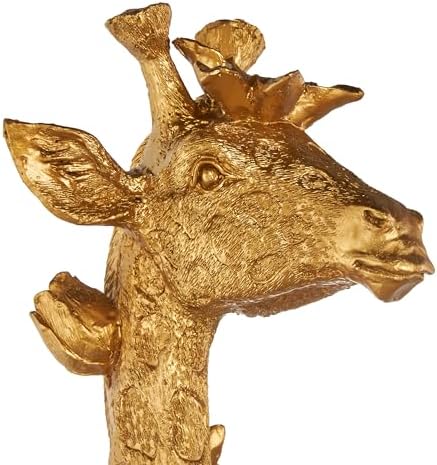 Deco 79 Satin Gold Resin Giraffe Sculpture
