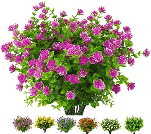 HDZWBNFY Artificial Flowers 12 Bunches UV Resistant 1