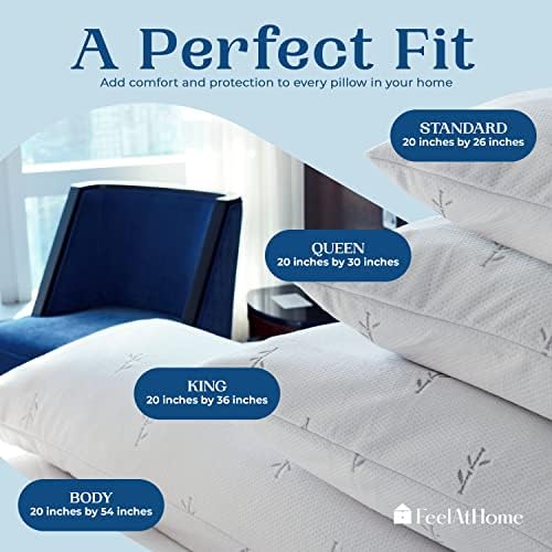FeelAtHome Cooling Pillow Cover Waterproof 65 Polyester 35 Rayon
